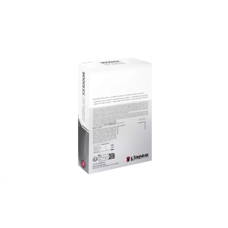 Kingston Technology 1TB XS1000 Raudonas išorinis USB 3.2 Gen 2 kietojo kūno diskas (SSD)