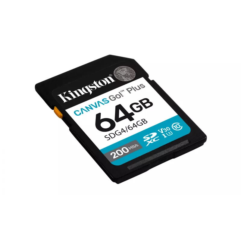 Kingston Technology Canvas Go! Plus 64GB SDXC atminties kortelė 200MB/s C10 UHS-I U3 V30