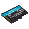 Kingston Technology 64GB microSDXC Canvas Go Plus Gen4 200MB/s A2 U3 V30 kortelė su adapteriu