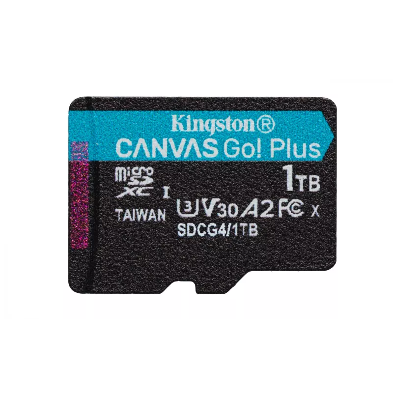 Kingston Technology 1TB microSDXC Canvas Go Plus Gen4 200MB/s A2 U3 V30 kortelė su adapteriu
