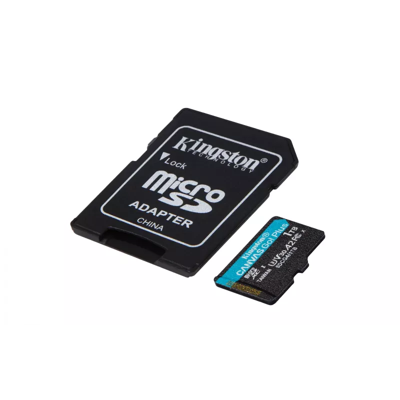 Kingston Technology 1TB microSDXC Canvas Go Plus Gen4 200MB/s A2 U3 V30 kortelė su adapteriu