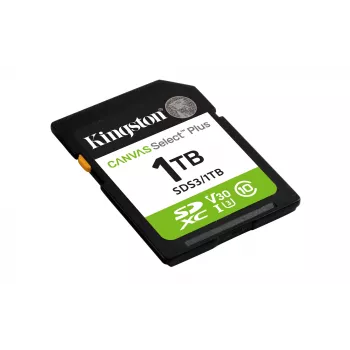 SD atminties kortelė KINGSTON Canvas Select Plus Gen3 1TB SDXC UHS-I V30 U3 Class 10, 150 MB/s