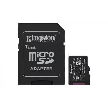 Kingston Technology 128GB microSDXC Canvas Select Plus Gen3 150MB/s A1 kortelė su adapteriu