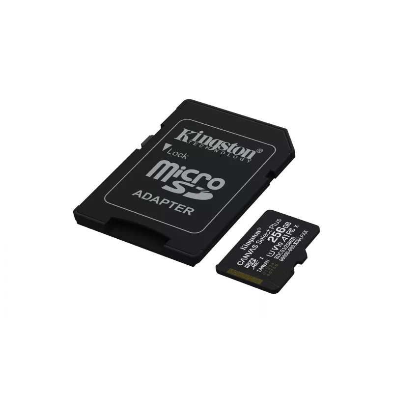 MicroSDXC atminties kortelė KINGSTON 256GB UHS-I Canvas Select Plus Gen3, Class 10, 150 MB/s, A1, V10