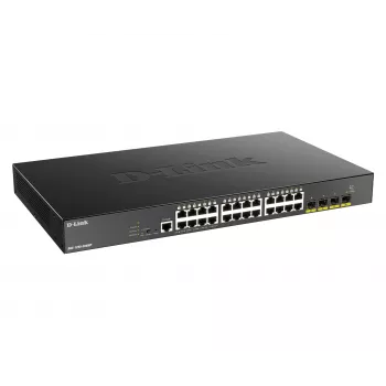 D-Link 24 prievadų Gigabit PoE valdomas komutatorius su 4x 10G SFP+ ir 370 W galia