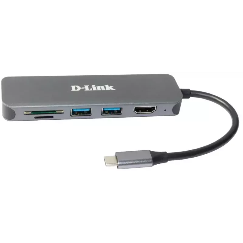 D-Link 6-in-1 USB-C šakotuvas su HDMI / kortelių skaitytuvu / Power Delivery