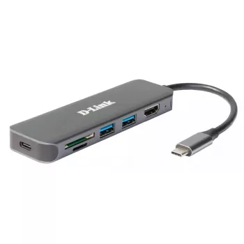 D-Link 6-in-1 USB-C šakotuvas su HDMI / kortelių skaitytuvu / Power Delivery