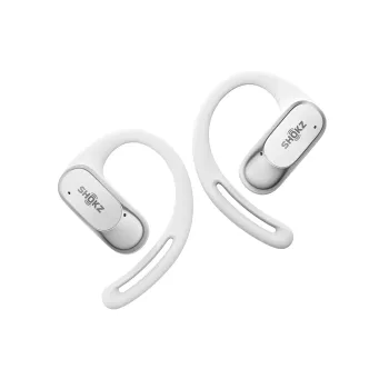 SHOKZ OpenFit Air, balti belaidžiai ausinės su ausų kabliukais, skirti pokalbiams/muzikai/sportui/kasdieniam naudojimui, Bluetooth, balti