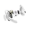 SHOKZ OpenFit Air, balti belaidžiai ausinės su ausų kabliukais, skirti pokalbiams/muzikai/sportui/kasdieniam naudojimui, Bluetooth, balti