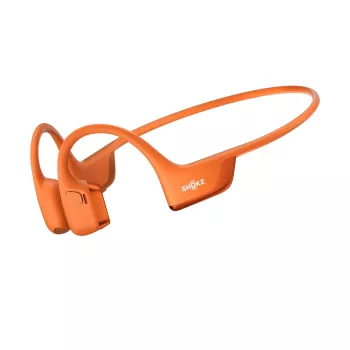 Kaulų laidumo ausinės Shokz OpenRun Pro 2 – belaidės Bluetooth 5.3, IP55, 12 h veikimo, 150 mAh, oranžinė, užkabinamos