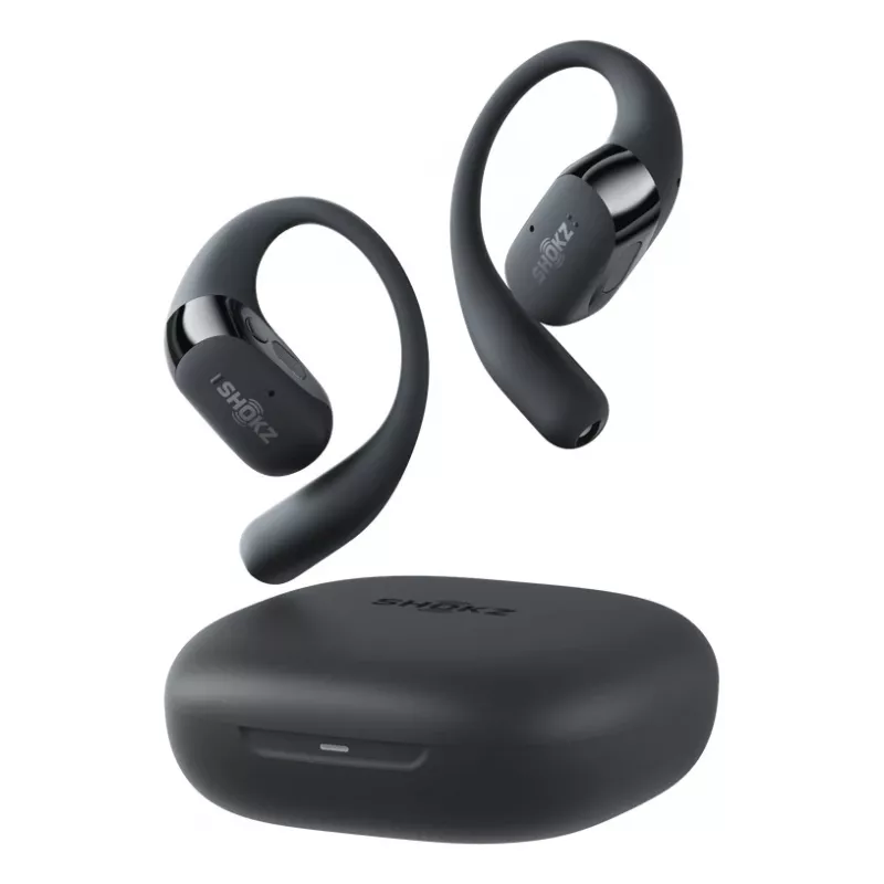 Ausinės JLAB AUDIO SHOKZ OpenFit 2 — kaulinės, belaidės, atviros, užkabinamos, juodos