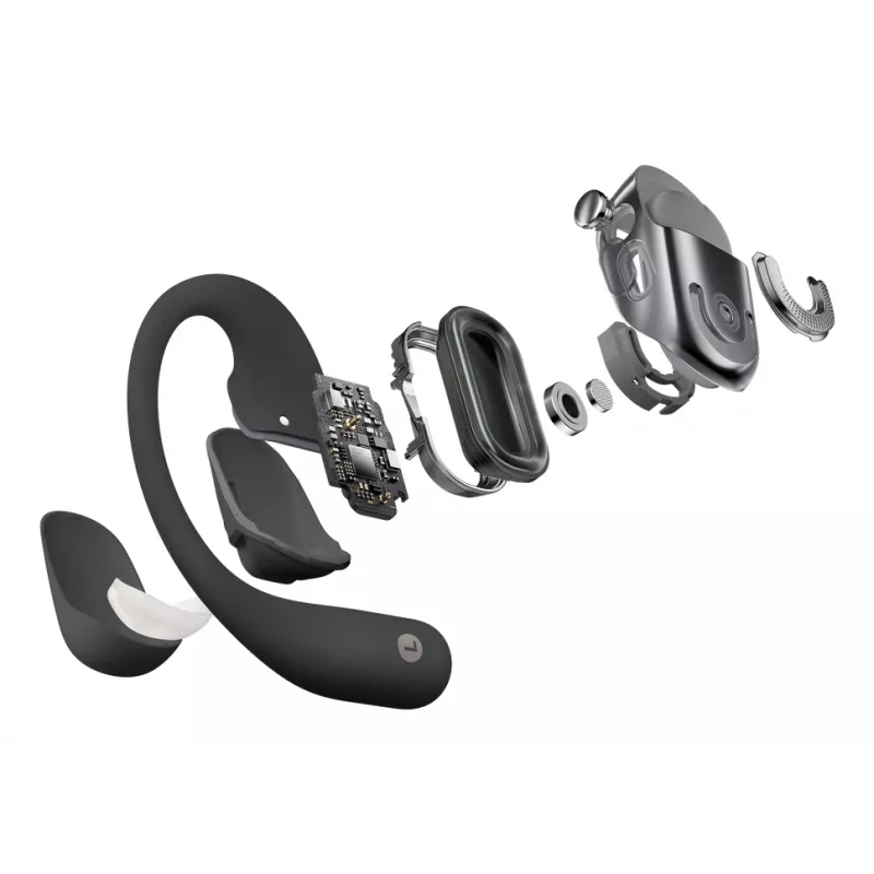 Ausinės JLAB AUDIO SHOKZ OpenFit 2 — kaulinės, belaidės, atviros, užkabinamos, juodos