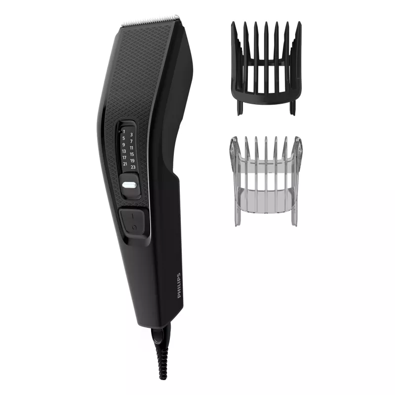 Philips 3000 serijos HC3510/15 plaukų kirpimo mašinėlė juoda – DualCut ašmenys, 0,5–23 mm, 13 ilgio pakopų