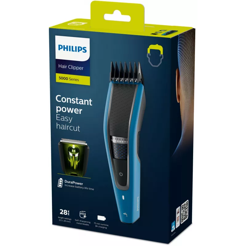Philips HC5612/15 plaukų kirpimo mašinėlė – belaidė, nerūdijančio plieno ašmenys, 28 ilgio nustatymai (0,5 mm–28 mm), 75 min. veikimo laikas