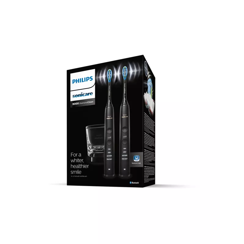 Sonicinis dantų šepetėlis Philips DiamondClean 9000 HX9914/54, 2 rankenos, 5 režimai, juodas, Bluetooth, 1 įkroviklis