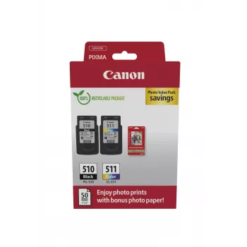 Canon 2970B017 rašalo kasetės 2 vnt. Originalios juoda, žydra, rausvai violetinė, geltona