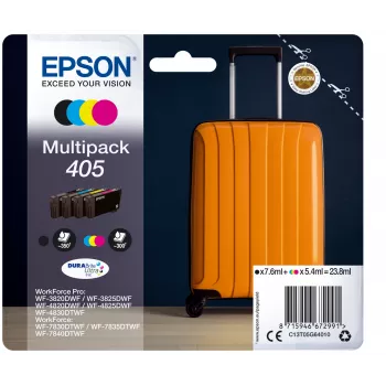 Epson 405 DURABrite Ultra rašalo kasetė, originali, standartinės talpos, juoda, žydra, raudona, geltona (4 vnt.)