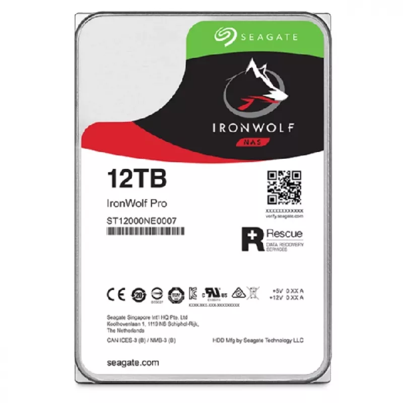 Seagate IronWolf Pro ST12000NT001 vidinis kietasis diskas 12 TB 7200 RPM 256 MB 3,5 colio Serial ATA III