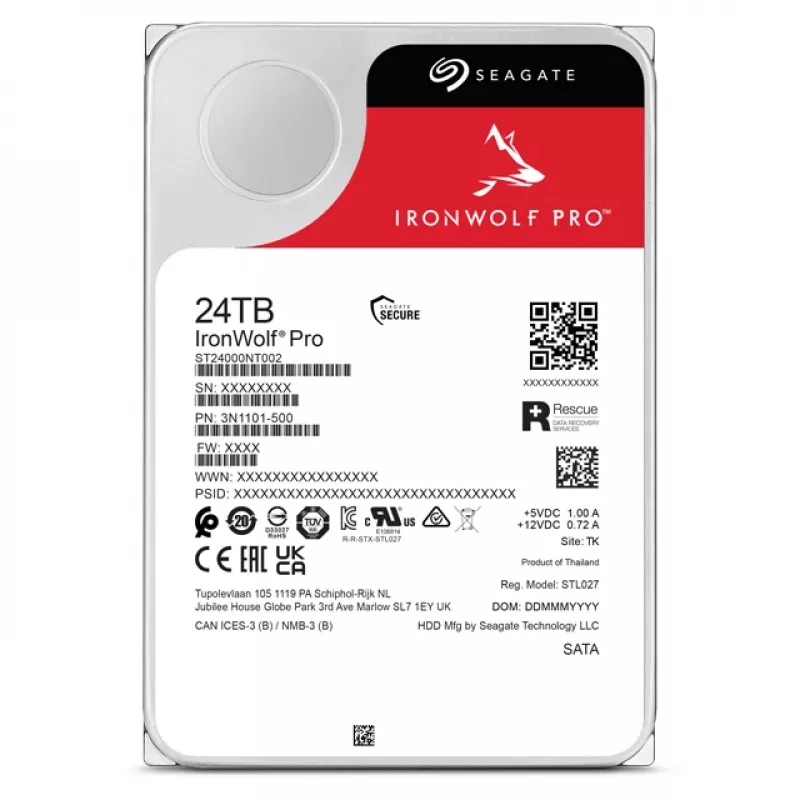 Seagate IronWolf Pro ST24000NT002 vidinis kietasis diskas 24 TB 7200 RPM 512 MB 3.5 colio Serial ATA III