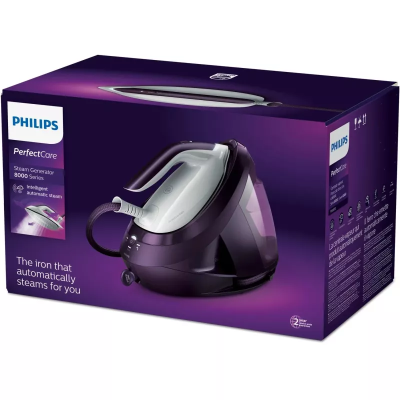Garų generatorinis lygintuvas Philips PerfectCare 8000 serija PSG8050/30 — 2700 W, 1,8 L bakas, 8 bar, 170 g/min nuolatinis garas