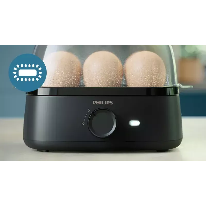 Kiaušinių virimo aparatas Philips 3000 serijos HD9137/90, 6 kiaušinių talpa, juodas
