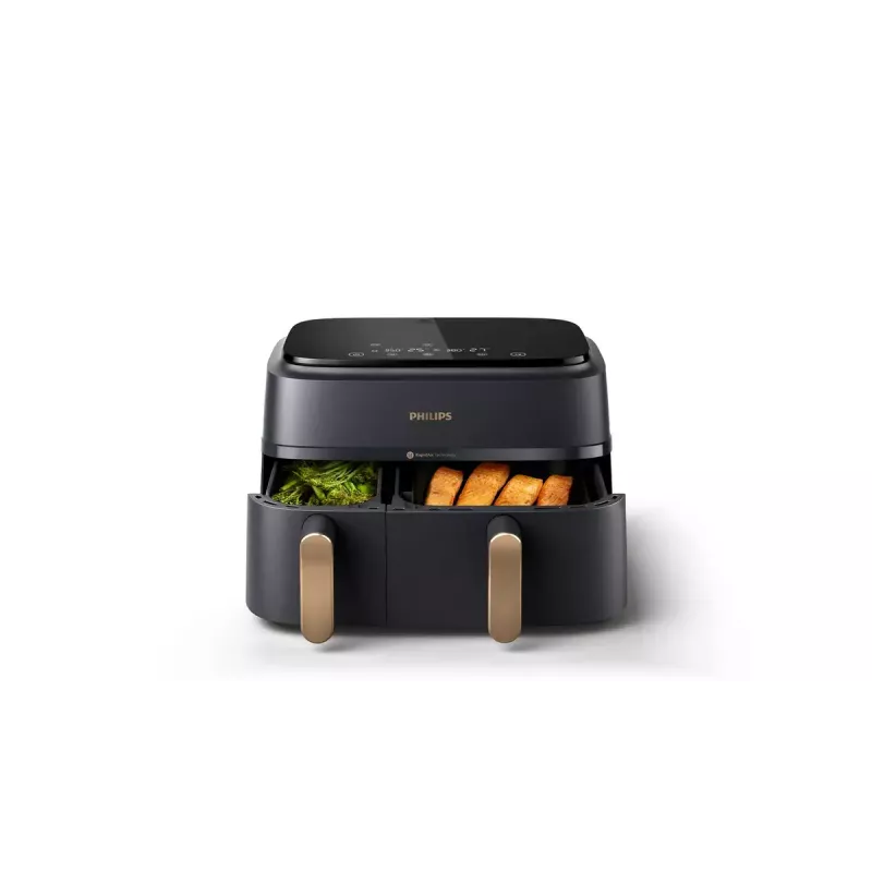 Karšto oro gruzdintuvė Philips 3000 Series Dual Basket Airfryer NA352/00 — 9 L, 2750 W, dviejų krepšelių, 8 programos, 40–200°C