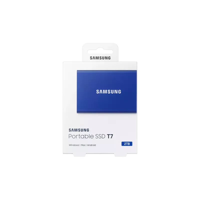 Išorinis SSD Samsung T7 Portable 2TB USB Type-C 3.2 Gen 2 Mėlynas (NVMe, 1050/1000 MB/s)