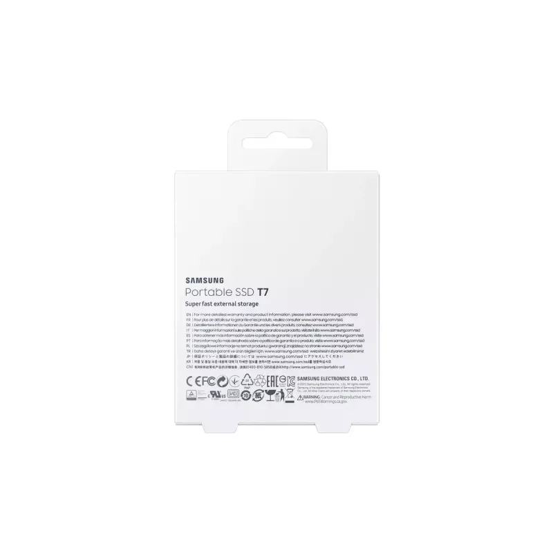 Išorinis SSD Samsung T7 Portable 2TB USB Type-C 3.2 Gen 2 Mėlynas (NVMe, 1050/1000 MB/s)