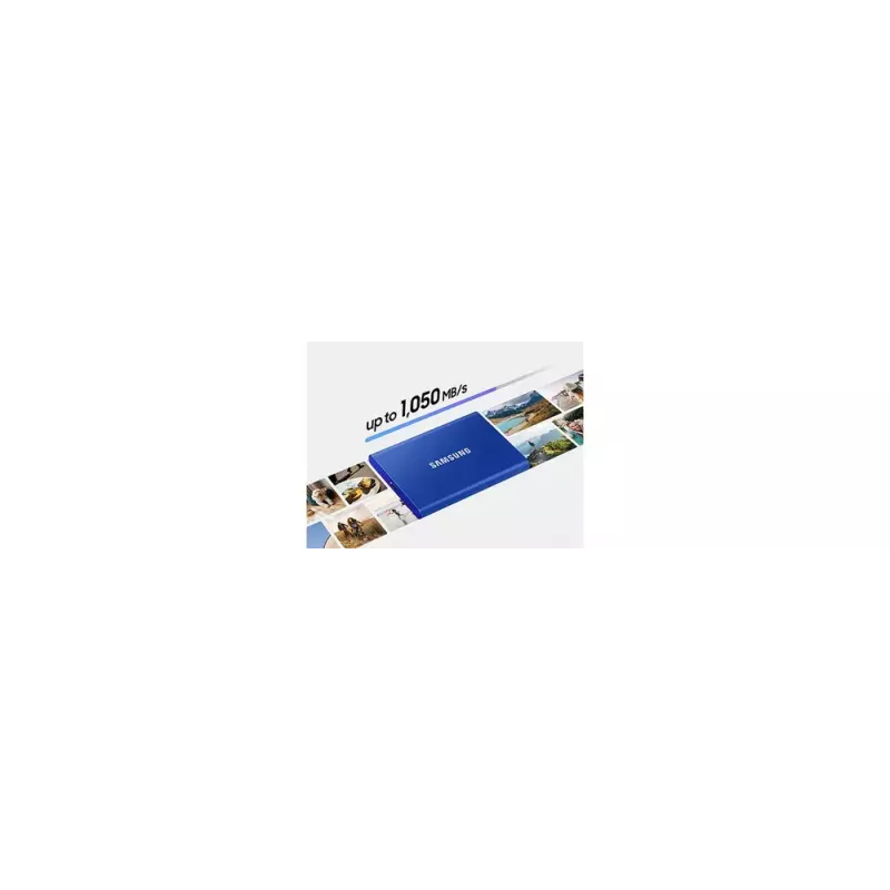 Išorinis SSD Samsung T7 Portable 2TB USB Type-C 3.2 Gen 2 Mėlynas (NVMe, 1050/1000 MB/s)