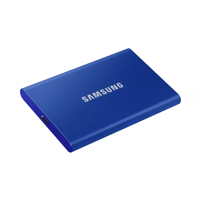 Išorinis SSD Samsung T7 Portable 1 TB, USB-C 3.2 Gen 2, NVMe, AES-256 aparatinė šifravimo, Mėlyna