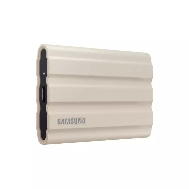 Išorinis SSD Samsung MU-PE1T0K 1TB, nešiojamas NVMe USB Type-C 3.2 Gen 2, smėlio spalvos, guminis korpusas, atsparus vandeniui