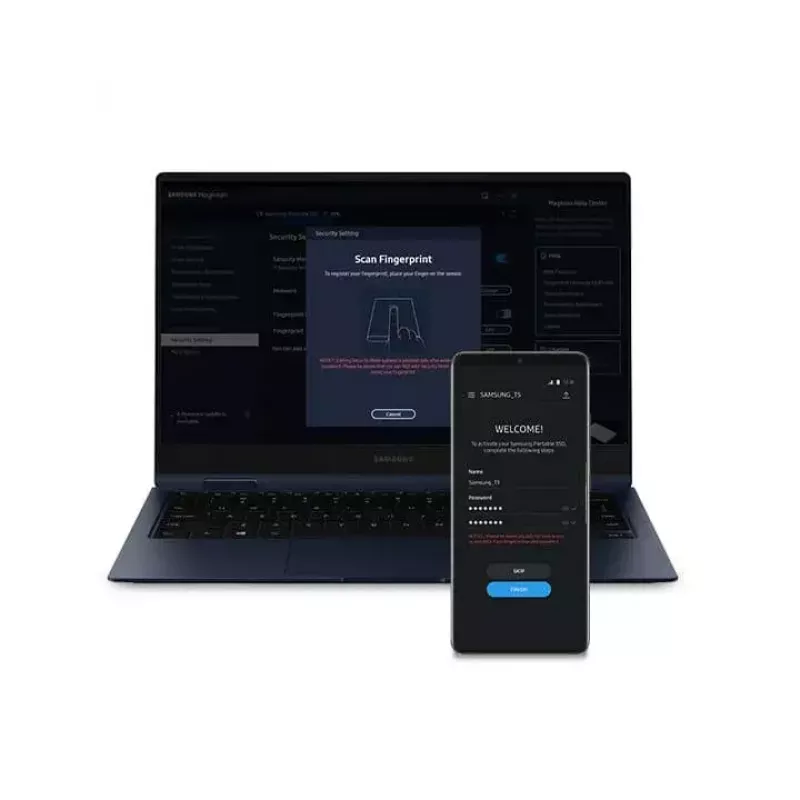 Išorinis SSD Samsung MU-PE1T0K 1TB, nešiojamas NVMe USB Type-C 3.2 Gen 2, smėlio spalvos, guminis korpusas, atsparus vandeniui