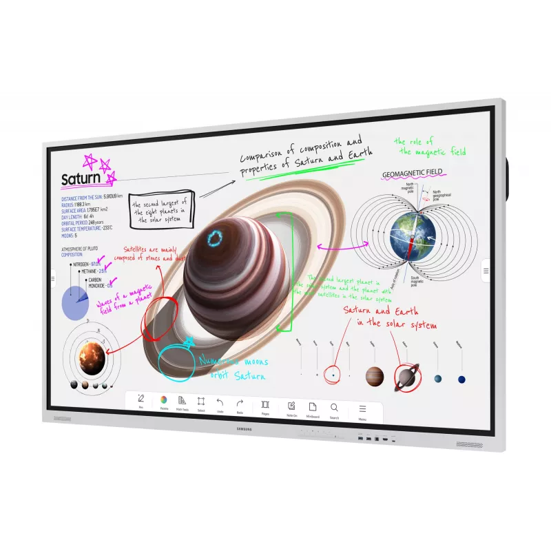 Samsung WM75B interaktyvi lenta 190,5 cm (75 col.) 3840 x 2160 pikselių Liečiamas ekranas Pilka, Balta