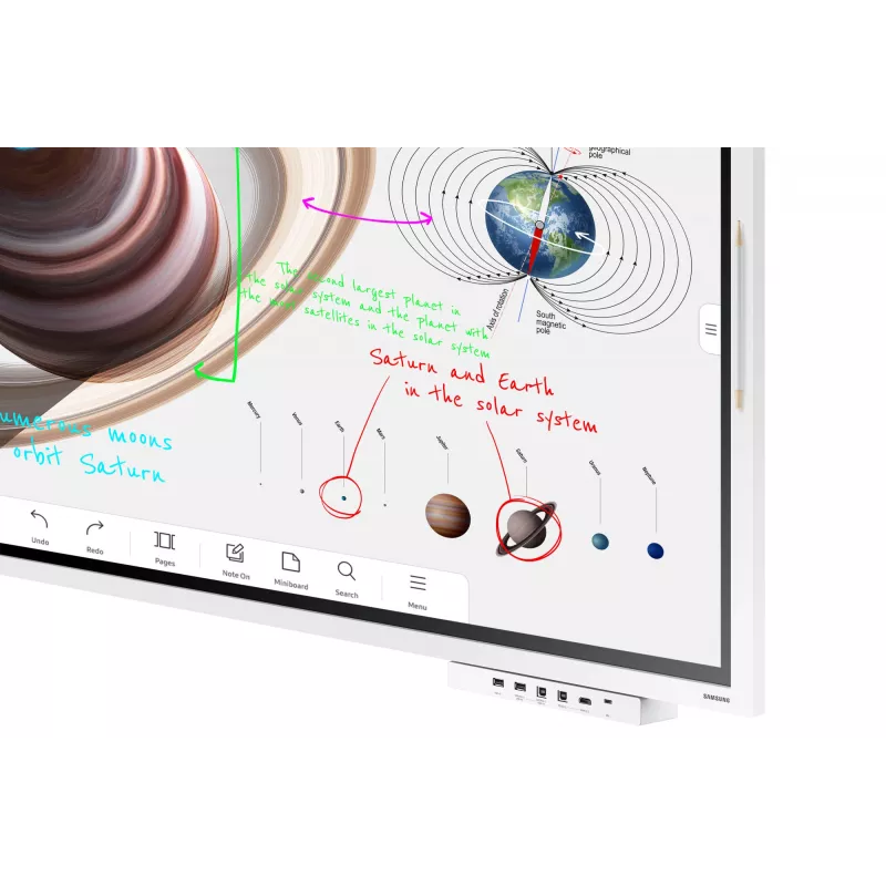 Samsung WM55B interaktyvi lenta 139,7 cm (55 col.) 3840 x 2160 pikselių Liečiamas ekranas Pilka, Balta