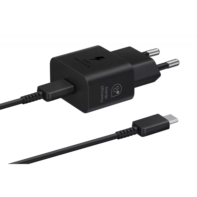 Samsung EP-T2510 25W USB-C greitasis kroviklis, juodas, 1 m laidas