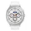Išmanusis laikrodis Samsung Galaxy Watch 8 Classic 46 mm — 1,3 colio AMOLED, 438×438, 64 GB, „Wi-Fi“, GPS, sidabrinis korpusas, balta juosta