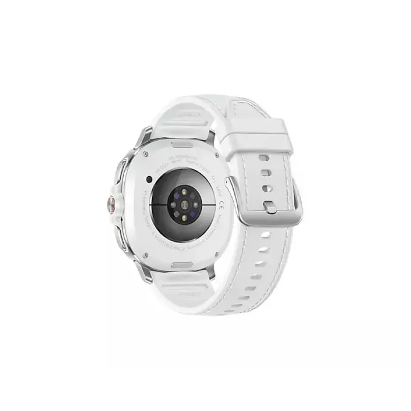 Išmanusis laikrodis Samsung Galaxy Watch 8 Classic 46 mm — 1,3 colio AMOLED, 438×438, 64 GB, „Wi-Fi“, GPS, sidabrinis korpusas, balta juosta