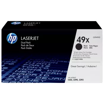 HP 49X originalus juodas lazerio kasetės dviejų rinkinys (2 vnt.)