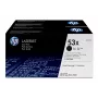 HP 53X 2 rinkinys didelio našumo juodi originalūs LaserJet tonerio kasetės