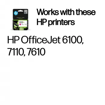 HP 933XL didelės išeigos purpurinė originali rašalo kasetė