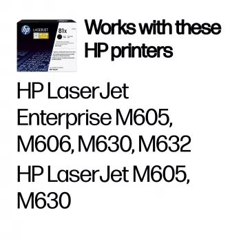 HP 81X didelės išeigos juoda originali LaserJet tonero kasetė, 25000 puslapių, juoda, 1 vnt.