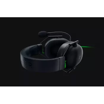 Laidinis žaidimų ausinių komplektas Razer BlackShark V2 X, 3.5 mm, 32 Ω, 100 dB, triukšmą slopinantis boom mikrofonas, 1.3 m laidas, žalia/juoda