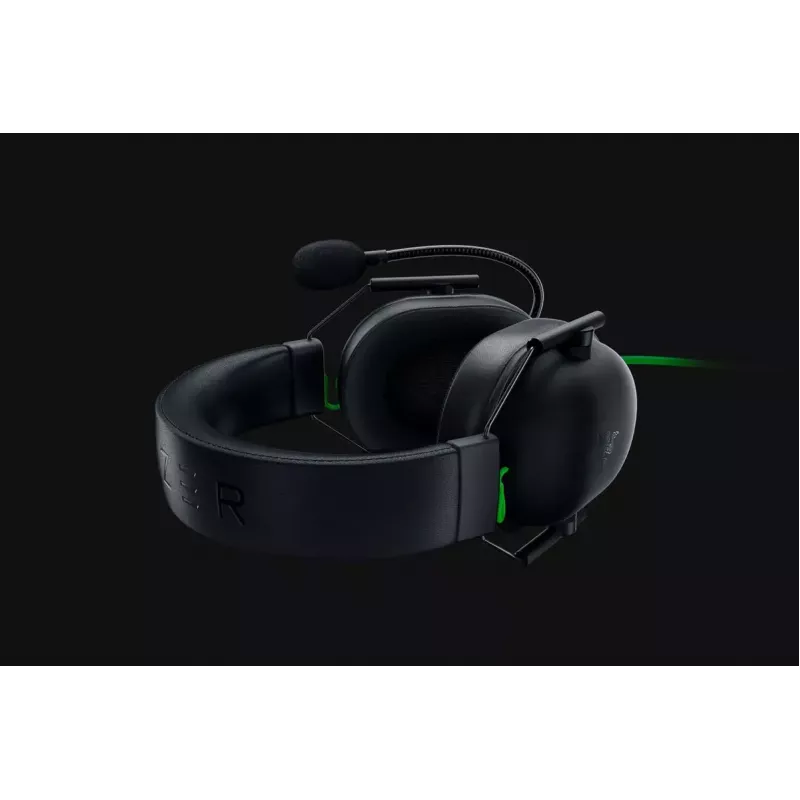 Laidinis žaidimų ausinių komplektas Razer BlackShark V2 X, 3.5 mm, 32 Ω, 100 dB, triukšmą slopinantis boom mikrofonas, 1.3 m laidas, žalia/juoda