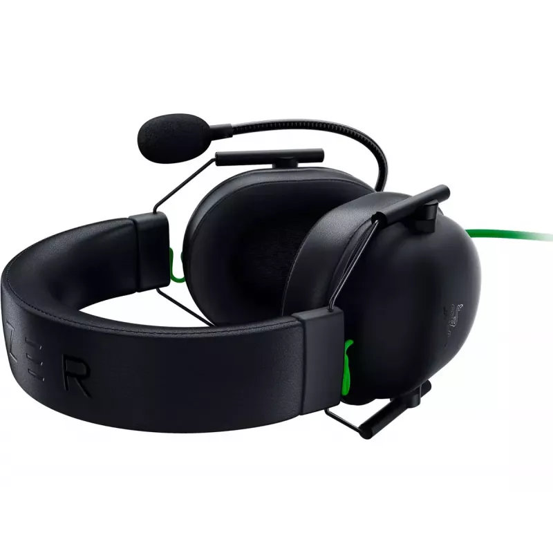 Laidinis žaidimų ausinių komplektas Razer BlackShark V2 X, 3.5 mm, 32 Ω, 100 dB, triukšmą slopinantis boom mikrofonas, 1.3 m laidas, žalia/juoda