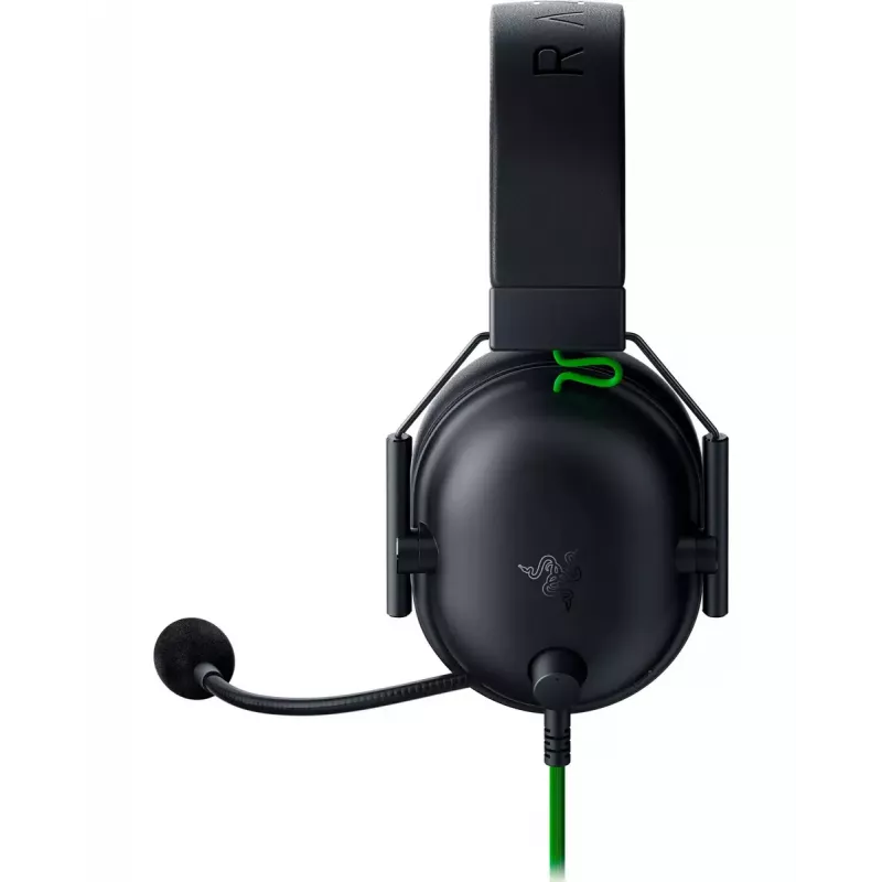 Laidinis žaidimų ausinių komplektas Razer BlackShark V2 X, 3.5 mm, 32 Ω, 100 dB, triukšmą slopinantis boom mikrofonas, 1.3 m laidas, žalia/juoda