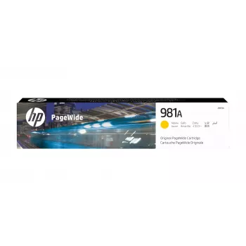 HP 981A geltonas originalus PageWide kasetė, geltona, 1 vnt., 6000 puslapių