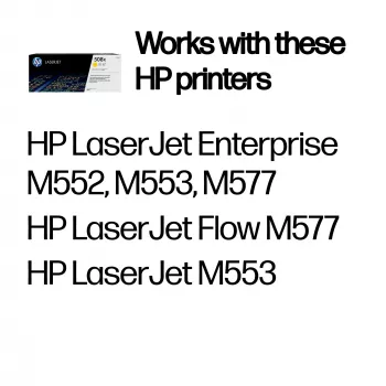 HP 508X didelės išeigos geltona originali LaserJet tonerių kasetė, 9500 puslapių, geltona, 1 vnt.
