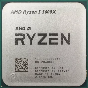Stalinis procesorius AMD Ryzen 5 5600X, 6 branduoliai, 3,7 GHz bazinis, 4,6 GHz turbo, 32 MB L3, lizdas AM4, DDR4-3200 palaikymas