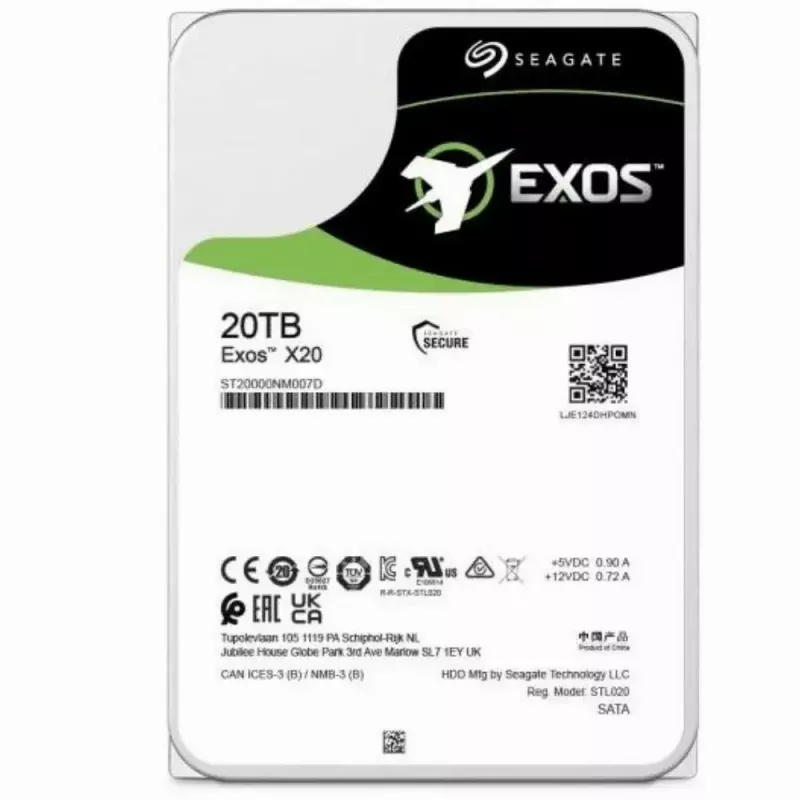 Seagate Enterprise Exos X20 20 TB vidinis standusis diskas 7200 RPM 3,5 colio SATA III