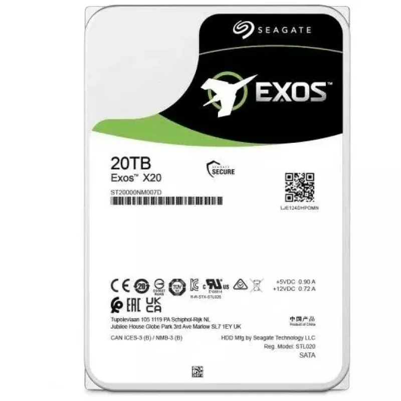 Seagate Enterprise Exos X20 20 TB vidinis standusis diskas 7200 RPM 3,5 colio SATA III